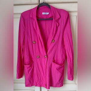 Lungo L’Arno Hot Pink Linen/Viscose Blazer. Large.